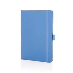 Vue Carnet de notes A5 en cuir reconstitué RCS Sam de couleur bleu| Krokrodeal