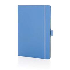 Vue Carnet de notes A5 en cuir reconstitué RCS Sam de couleur bleu| Krokrodeal