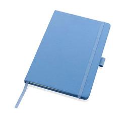 Vue Carnet de notes A5 en cuir reconstitué RCS Sam de couleur bleu| Krokrodeal