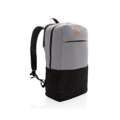 Vue Sac à dos ordinateur 15,6" avec USB et anti RFID de couleur noir| Krokrodeal