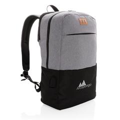 Vue Sac à dos ordinateur 15,6" avec USB et anti RFID de couleur noir| Krokrodeal
