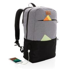 Vue Sac à dos ordinateur 15,6" avec USB et anti RFID de couleur noir| Krokrodeal