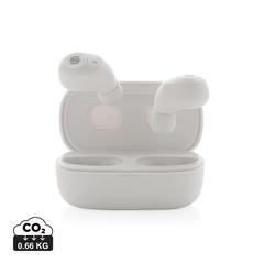 Vue Ecouteurs ENC en plastique recyclé RCS Urban V Palm Springs de couleur blanc| Krokrodeal