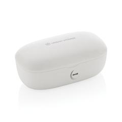 Vue Ecouteurs ENC en plastique recyclé RCS Urban V Palm Springs de couleur blanc| Krokrodeal