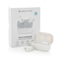 Vue Ecouteurs ENC en plastique recyclé RCS Urban V Palm Springs de couleur blanc| Krokrodeal