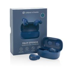 Vue Ecouteurs ENC en plastique recyclé RCS Urban V Palm Springs de couleur bleu| Krokrodeal