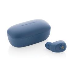 Vue Ecouteurs ENC en plastique recyclé RCS Urban V Palm Springs de couleur bleu| Krokrodeal