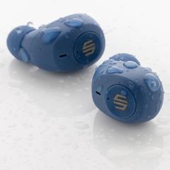 Vue Ecouteurs ENC en plastique recyclé RCS Urban V Palm Springs de couleur bleu| Krokrodeal