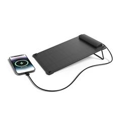 Vue Panneau solaire portable en plastique recyclé 5W Solarpulse de couleur noir| Krokrodeal
