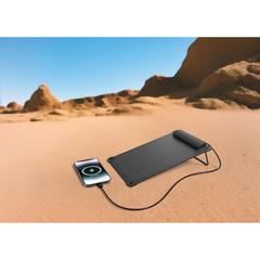 Vue Panneau solaire portable en plastique recyclé 5W Solarpulse de couleur noir| Krokrodeal