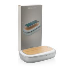 Vue Boîte de stérilisation UV-C avec chargeur sans fil 5W Rena de couleur gris| Krokrodeal