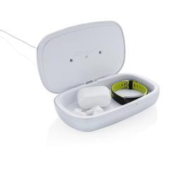Vue Boîte de stérilisation UV-C avec chargeur sans fil 5W Rena de couleur gris| Krokrodeal