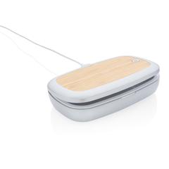 Vue Boîte de stérilisation UV-C avec chargeur sans fil 5W Rena de couleur gris| Krokrodeal