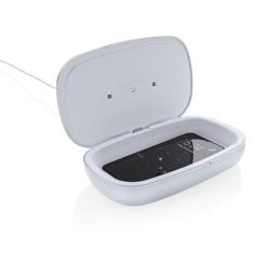 Vue Boîte de stérilisation UV-C avec chargeur sans fil 5W Rena de couleur gris| Krokrodeal