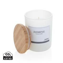 Vue Bougie parfumée avec couvercle en bambou Ukiyo de couleur blanc| Krokrodeal