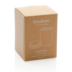 Vue Bougie parfumée avec couvercle en bambou Ukiyo de couleur blanc| Krokrodeal