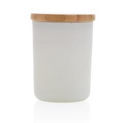 Vue Bougie parfumée avec couvercle en bambou Ukiyo de couleur blanc| Krokrodeal