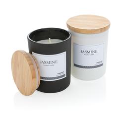 Vue Bougie parfumée avec couvercle en bambou Ukiyo de couleur blanc| Krokrodeal