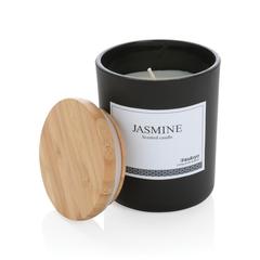 Vue Bougie parfumée avec couvercle en bambou Ukiyo de couleur noir| Krokrodeal