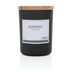 Vue Bougie parfumée avec couvercle en bambou Ukiyo de couleur noir| Krokrodeal