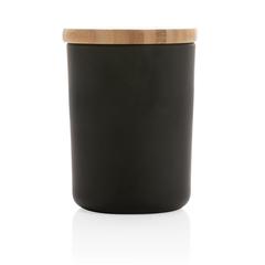 Vue Bougie parfumée avec couvercle en bambou Ukiyo de couleur noir| Krokrodeal