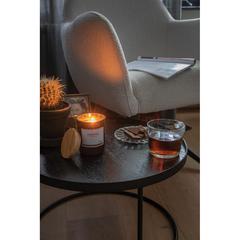 Vue Bougie parfumée avec couvercle en bambou Ukiyo de couleur noir| Krokrodeal
