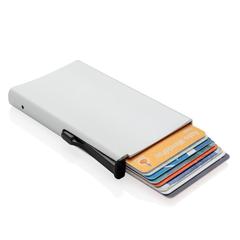 Vue Porte cartes anti-RFID en aluminium de couleur gris| Krokrodeal