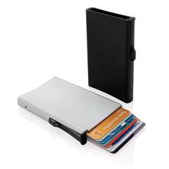 Vue Porte cartes anti-RFID en aluminium de couleur gris| Krokrodeal
