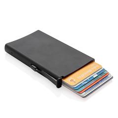 Vue Porte cartes anti-RFID en aluminium de couleur noir| Krokrodeal