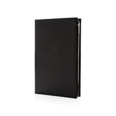 Vue Carnet de notes A5 avec poche à zip Swiss Peak de couleur noir| Krokrodeal