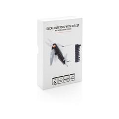 Vue Outil multifonctions avec jeu d'embouts Excalibur de couleur noir| Krokrodeal