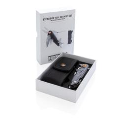Vue Outil multifonctions avec jeu d'embouts Excalibur de couleur noir| Krokrodeal