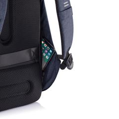 Vue Sac à dos antivol Bobby Hero Regular de couleur bleu| Krokrodeal