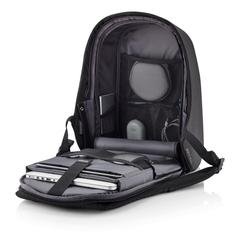 Vue Sac à dos antivol Bobby Hero Regular de couleur noir| Krokrodeal