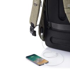 Vue Sac à dos antivol Bobby Hero Regular de couleur vert| Krokrodeal