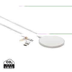 Vue Chargeur induction 10W en plastique recyclé RCS de couleur blanc| Krokrodeal