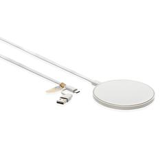 Vue Chargeur induction 10W en plastique recyclé RCS de couleur blanc| Krokrodeal