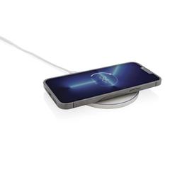 Vue Chargeur induction 10W en plastique recyclé RCS de couleur blanc| Krokrodeal