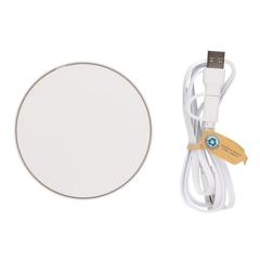 Vue Chargeur induction 10W en plastique recyclé RCS de couleur blanc| Krokrodeal