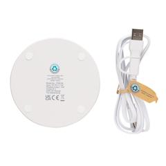 Vue Chargeur induction 10W en plastique recyclé RCS de couleur blanc| Krokrodeal