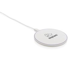 Vue Chargeur induction 10W en plastique recyclé RCS de couleur blanc| Krokrodeal