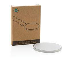 Vue Chargeur induction 10W en plastique recyclé RCS de couleur blanc| Krokrodeal
