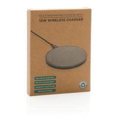 Vue Chargeur induction 10W en plastique recyclé RCS de couleur noir| Krokrodeal