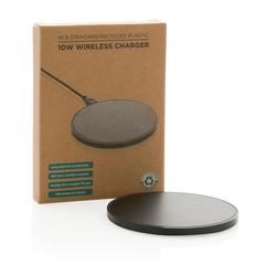 Vue Chargeur induction 10W en plastique recyclé RCS de couleur noir| Krokrodeal