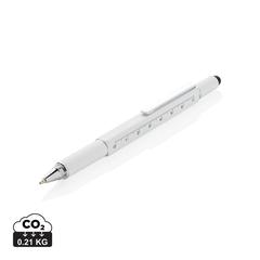 Vue Stylo outil 5 en 1 en aluminium de couleur blanc| Krokrodeal