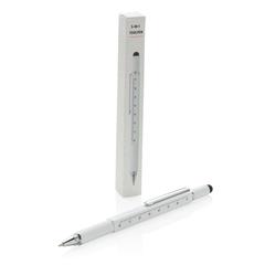 Vue Stylo outil 5 en 1 en aluminium de couleur blanc| Krokrodeal