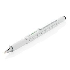 Vue Stylo outil 5 en 1 en aluminium de couleur blanc| Krokrodeal