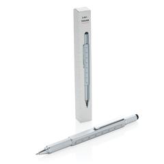 Vue Stylo outil 5 en 1 en aluminium de couleur gris| Krokrodeal