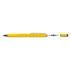 Vue Stylo outil 5 en 1 en aluminium de couleur jaune| Krokrodeal