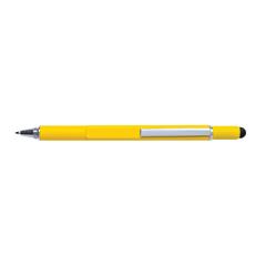 Vue Stylo outil 5 en 1 en aluminium de couleur jaune| Krokrodeal